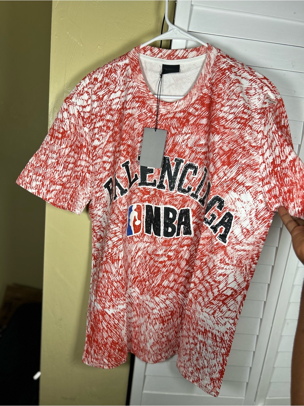 MEN'S BALENCIAGA | NBA COLLABORATION OVERSIZED T-SHIRT IN BLUE